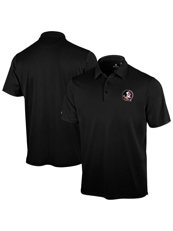 Men's Antigua Black Florida State Seminoles Unshakeable Solid Polo