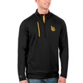 thumbnail image 1 of Men's Antigua Black/Gold Cal State Long Beach The Beach Generation Half-Zip Pullover Jacket, 1 of 1