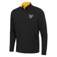 thumbnail image 1 of Men's Antigua Black/Gold Pittsburgh Penguins Content Quarter-Zip Pullover Top, 1 of 1