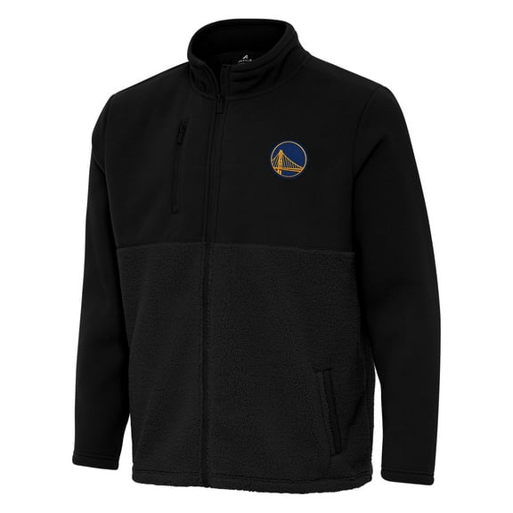 Men's Antigua Black Golden State Warriors Daily Fused Full-Zip Jacket