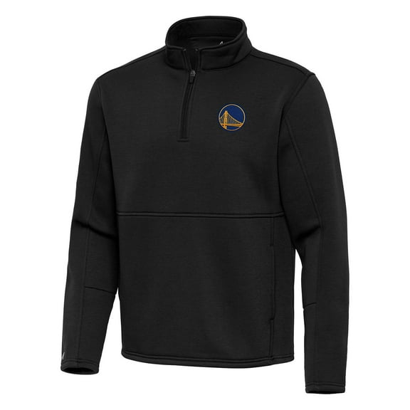Men's Antigua Black Golden State Warriors Twist Quarter-Zip Pullover Top