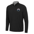 thumbnail image 1 of Men's Antigua Black/Gray Edmonton Oilers Content Quarter-Zip Pullover Top, 1 of 1
