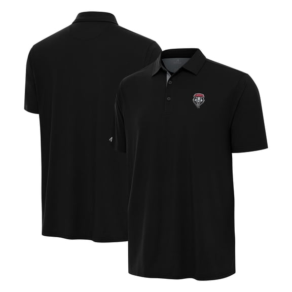 Men's Antigua Black/Gray New Mexico Lobos Era Polo