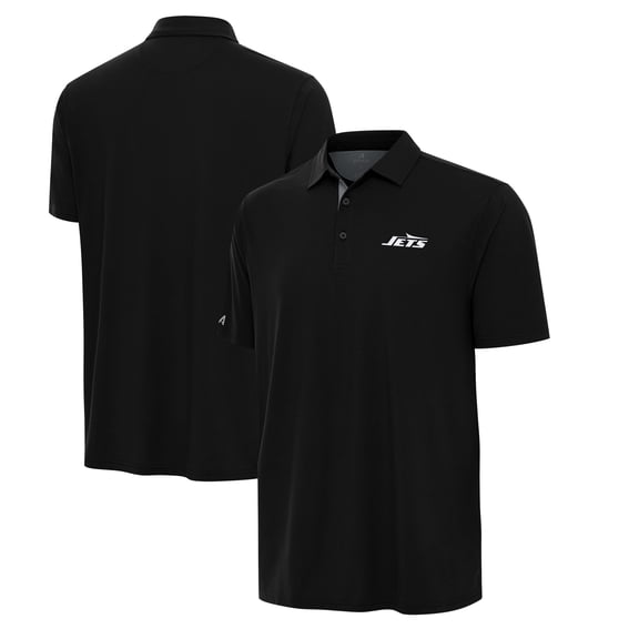 Men's Antigua Black/Gray New York Jets Era Polo