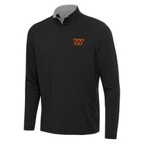 Men's Antigua Black/Gray Washington Commanders Content Quarter-Zip Pullover Top