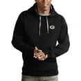 thumbnail image 1 of Men's Antigua Black Green Bay Packers Logo Victory Pullover Hoodie, 1 of 1