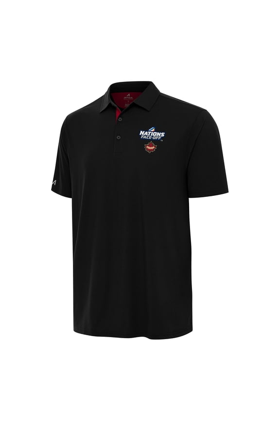 Men's Antigua Black Hockey Canada 2025 4 Nations Face Off Era Polo