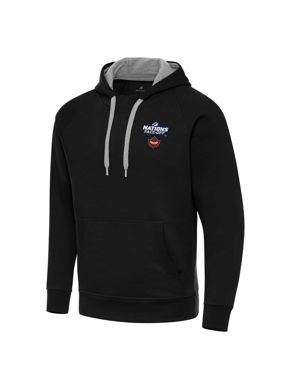Men's Antigua Black Hockey Canada 2025 4 Nations Face Off Victory Pullover Hoodie