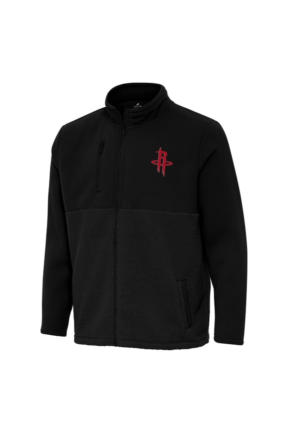 Men's Antigua Black Houston Rockets Daily Fused Full-Zip Jacket
