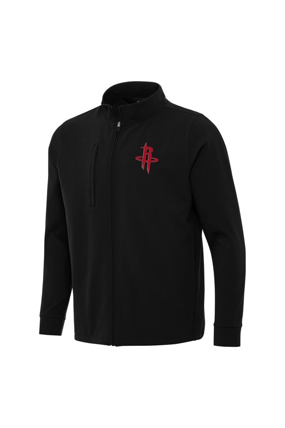 Men's Antigua Black Houston Rockets Regard Full-Zip Jacket