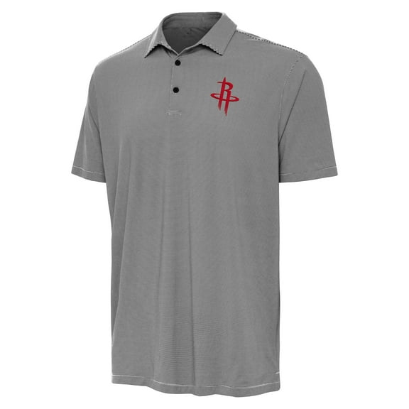 Men's Antigua Black Houston Rockets Twine Polo
