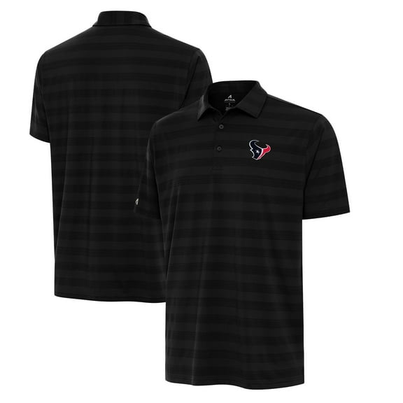 Men's Antigua Black Houston Texans Big & Tall Tunnel Polo