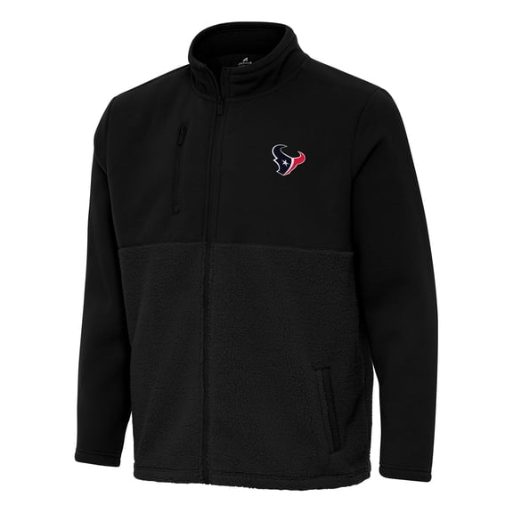 Men's Antigua Black Houston Texans Daily Fused Full-Zip Jacket