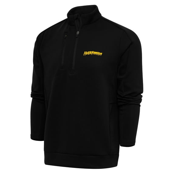 Men's Antigua Black Hulk Hogan Generation Quarter-Zip Pullover Top