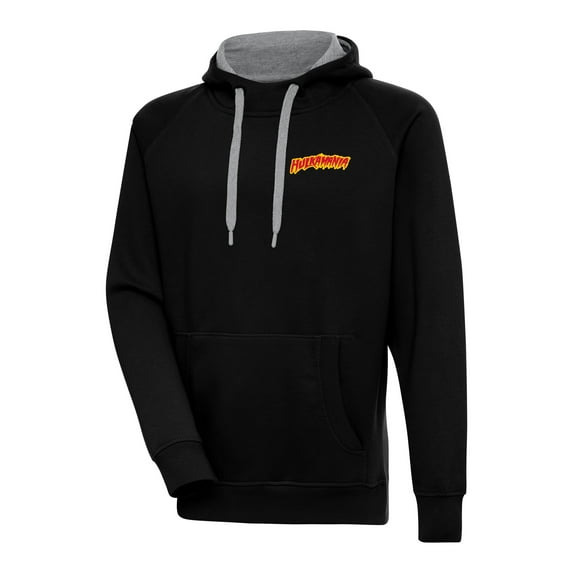 Men's Antigua Black Hulk Hogan Victory Pullover Hoodie