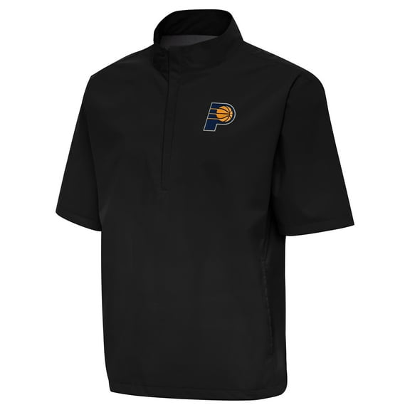 Men's Antigua  Black Indiana Pacers Brisk Quarter-Zip Windbreaker