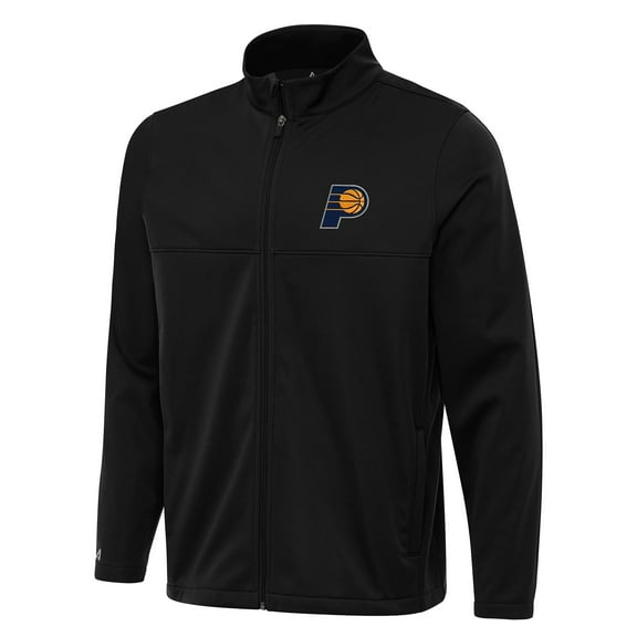 Men's Antigua Black Indiana Pacers Links 2 Full-Zip Golf Jacket