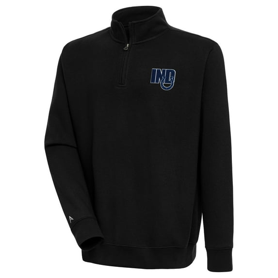 Men's Antigua Black Indianapolis Colts Victory Quarter-Zip Pullover Top