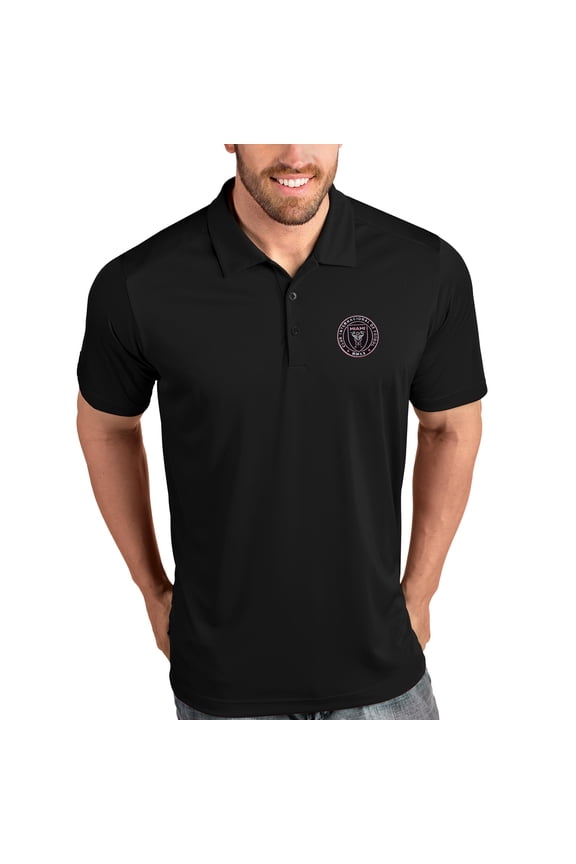 Men's Antigua Black Inter Miami CF Tribute Polo