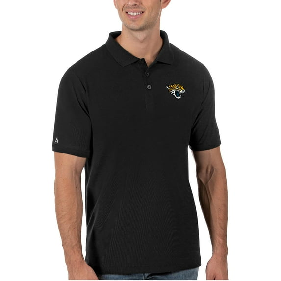 Men's Antigua Black Jacksonville Jaguars Legacy Pique Polo