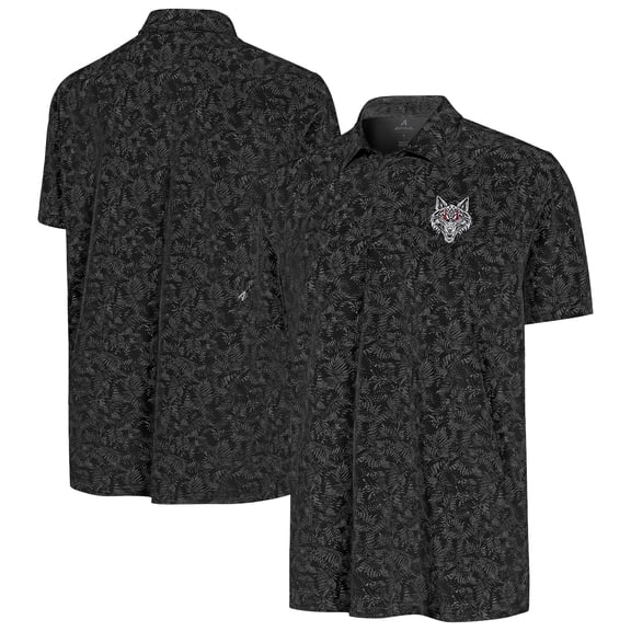Men's Antigua Black Jacob Fatu Lush Polo