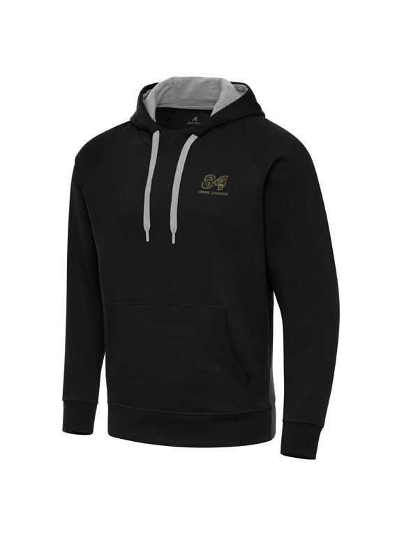Men's-Antigua Black Jimmie Johnson Fleece Victory Pullover Hoodie