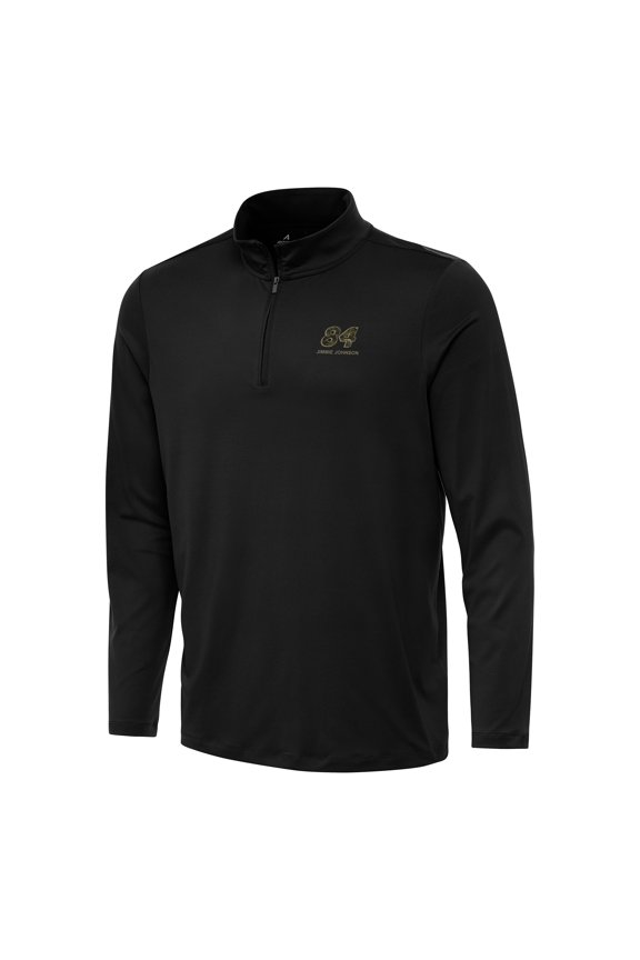 Men's Antigua Black Jimmie Johnson Reprocess Quarter-Zip Top