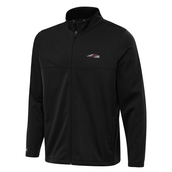 Men's-Antigua Black Joe Gibbs Racing Links 2 Full-Zip Golf Jacket