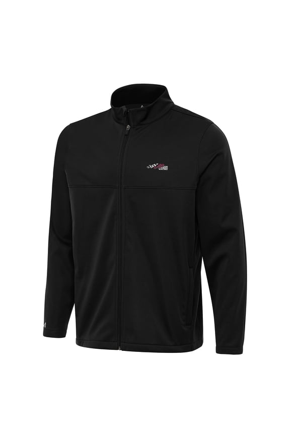 Men's-Antigua Black Joe Gibbs Racing Links 2 Full-Zip Golf Jacket