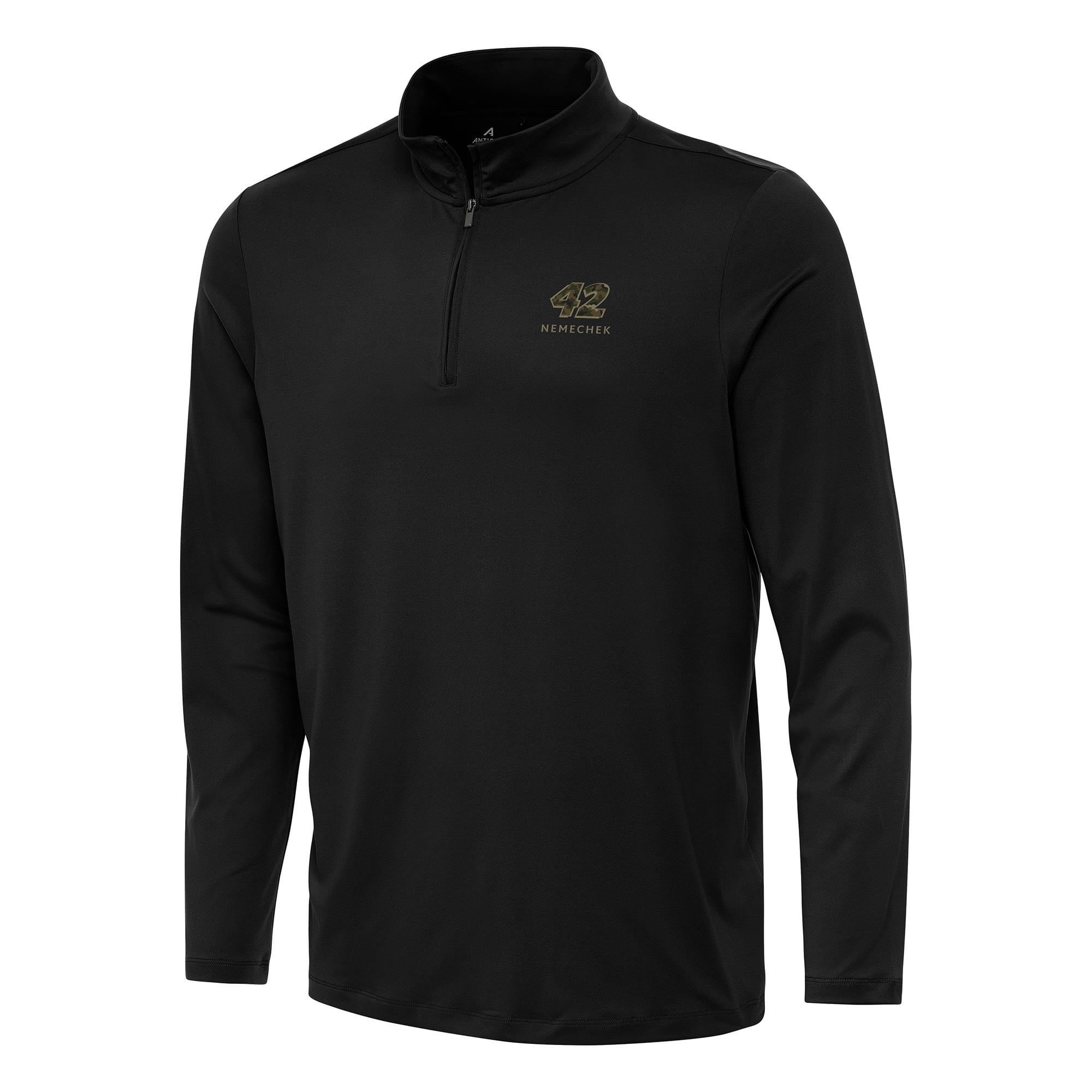 Men's Antigua Black John Hunter Nemechek Reprocess Quarter-Zip Top ...
