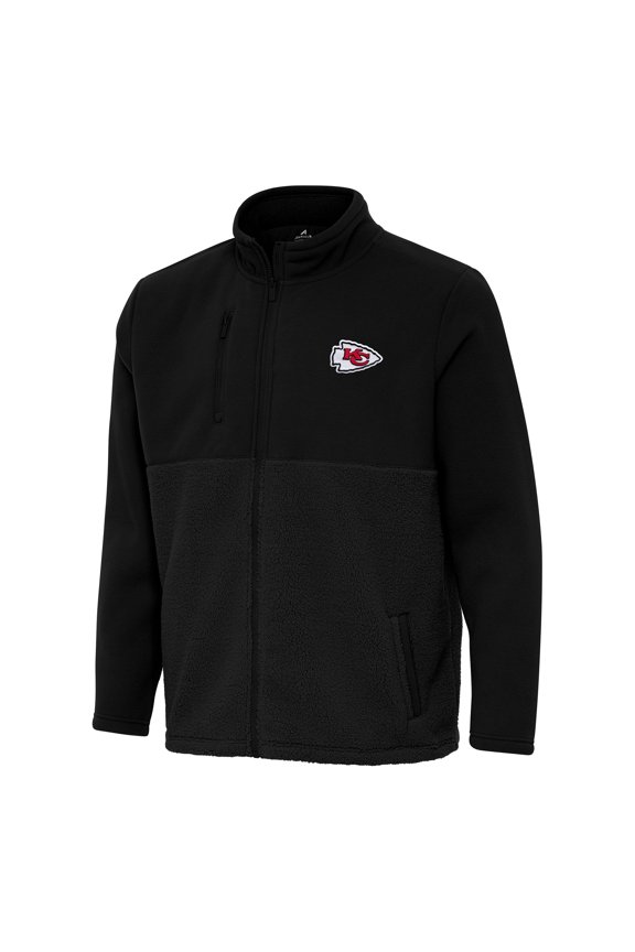 Men's Antigua Black Kansas City Chiefs Daily Fused Full-Zip Jacket