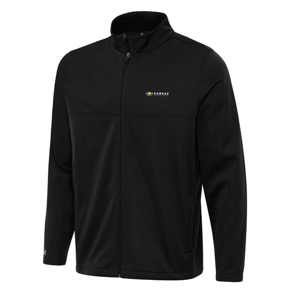 Men's-Antigua Black Kansas Speedway Links 2 Full-Zip Golf Jacket