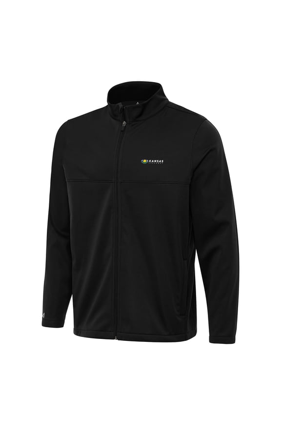 Men's-Antigua Black Kansas Speedway Links 2 Full-Zip Golf Jacket