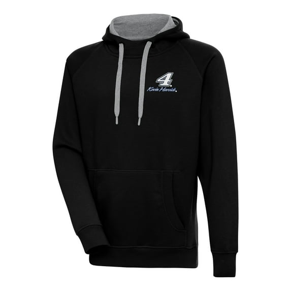 Men's Antigua Black Kevin Harvick Victory Pullover Hoodie