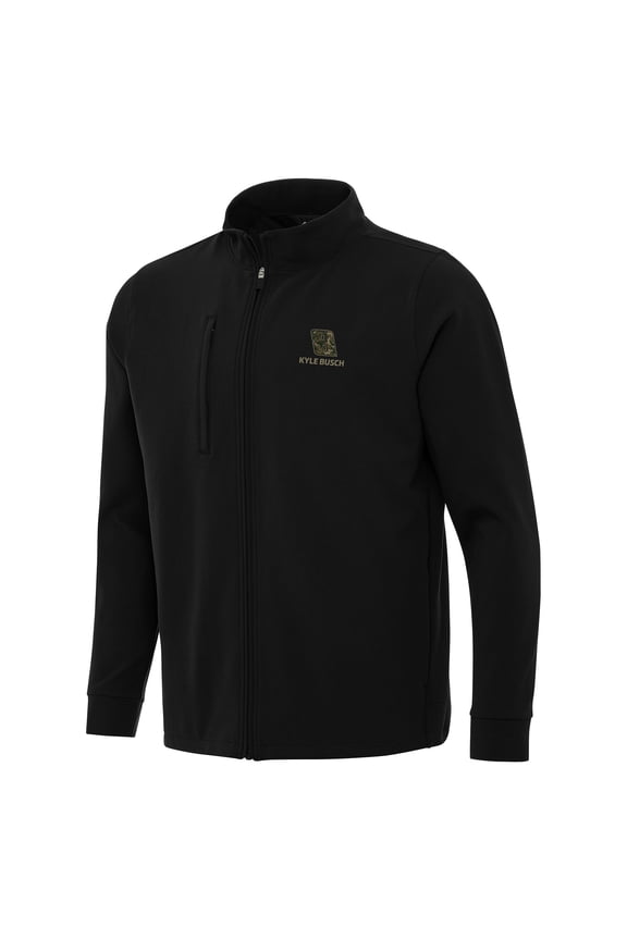 Men's Antigua Black Kyle Busch Regard Full-Zip Jacket