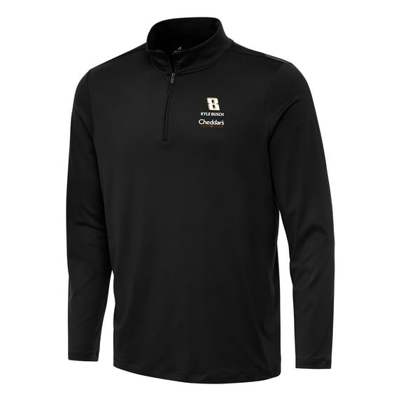 Men's Antigua Black Kyle Busch Reprocess Quarter-Zip Top