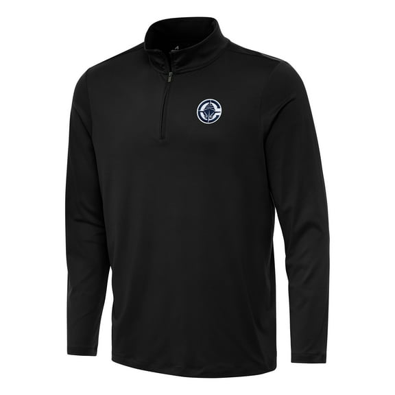 Men's Antigua Black LA Clippers Reprocess Quarter-Zip Top