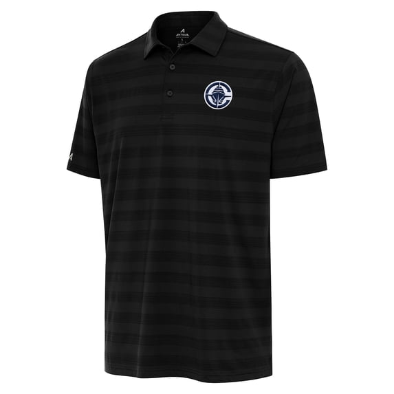 Men's Antigua Black LA Clippers Tunnel Polo