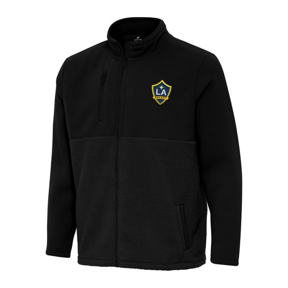 Men's Antigua Black LA Galaxy Daily Fused Full-Zip Jacket