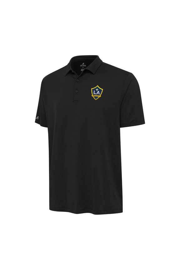 Men's Antigua Black LA Galaxy Reprocess Polo