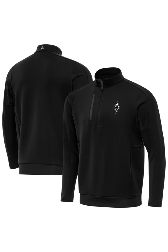 Men's Antigua Black Las Vegas Aces Generation Quarter-Zip Pullover Top