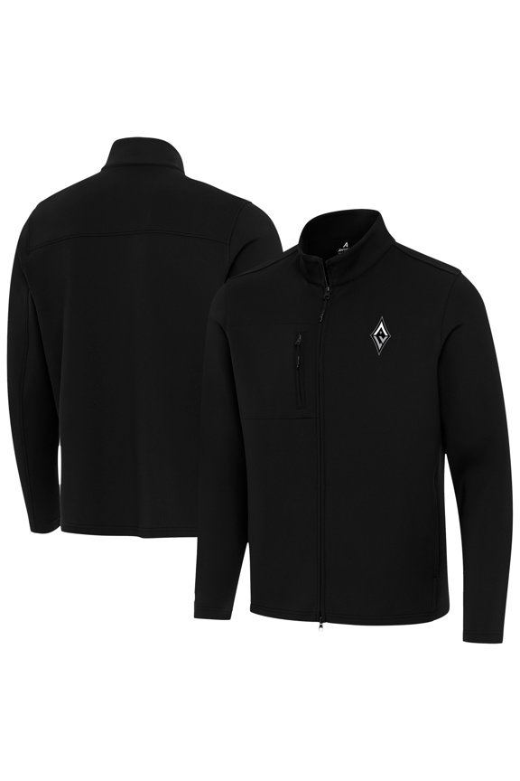 Men's Antigua Black Las Vegas Aces Objection Full-Zip Jacket