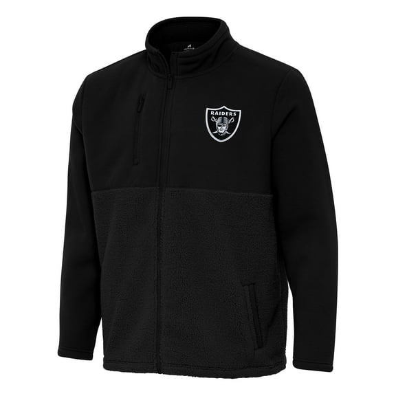Men's Antigua Black Las Vegas Raiders Daily Fused Full-Zip Jacket
