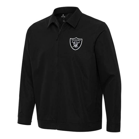 Men's Antigua Black Las Vegas Raiders Pivot Full-Zip Jacket