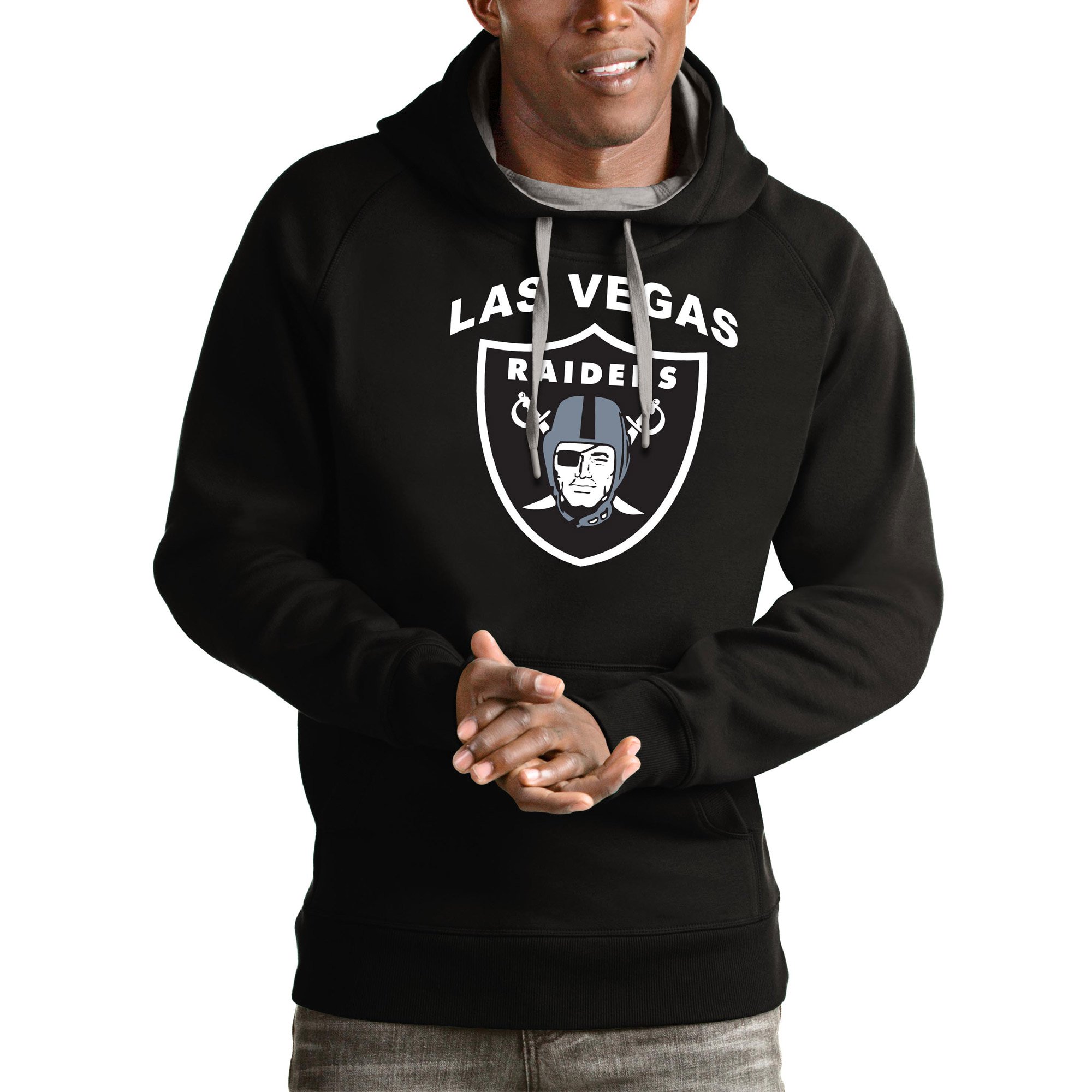 47 Brand Las Vegas Raiders Printed Logo Pullover Sweater Hoodie Size Small