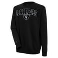 thumbnail image 1 of Men's Antigua  Black Las Vegas Raiders Victory Chenille Pullover Sweatshirt, 1 of 1