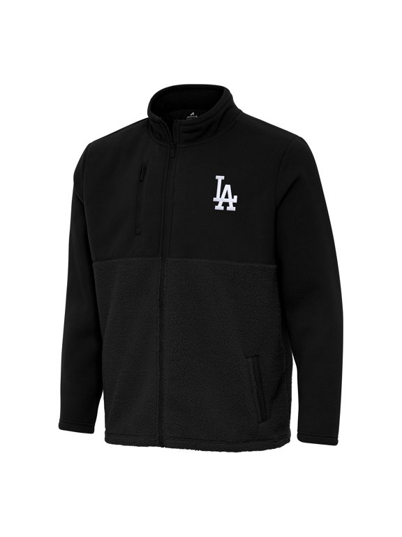 Men's Antigua Black Los Angeles Dodgers Daily Fused Full-Zip Jacket