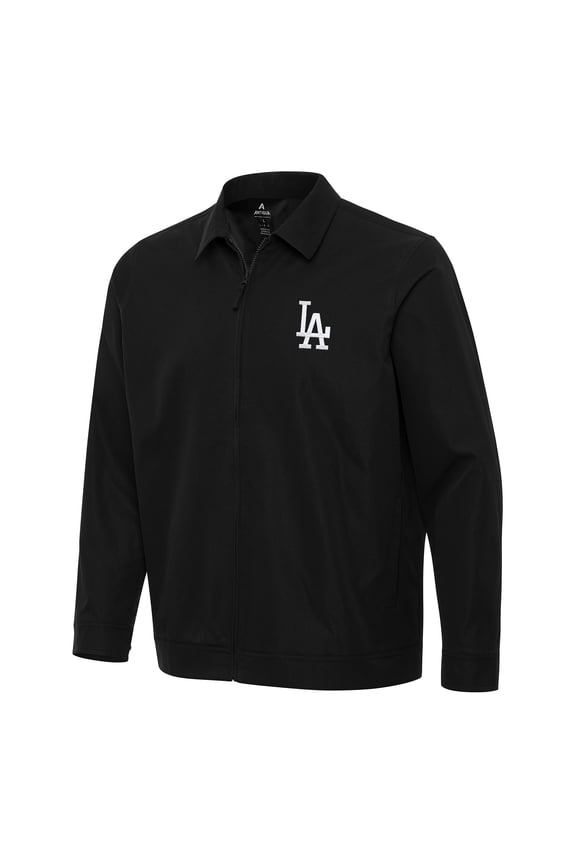 Men's Antigua Black Los Angeles Dodgers Pivot Full-Zip Jacket