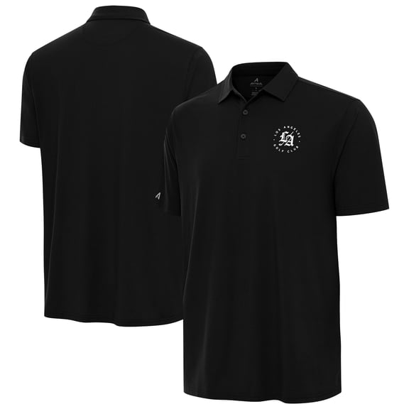 Men's Antigua Black Los Angeles Golf Club Era Polo