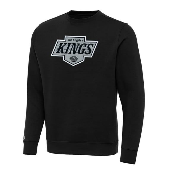 Men's Antigua Black Los Angeles Kings Big & Tall Victory Crewneck Pullover Sweatshirt